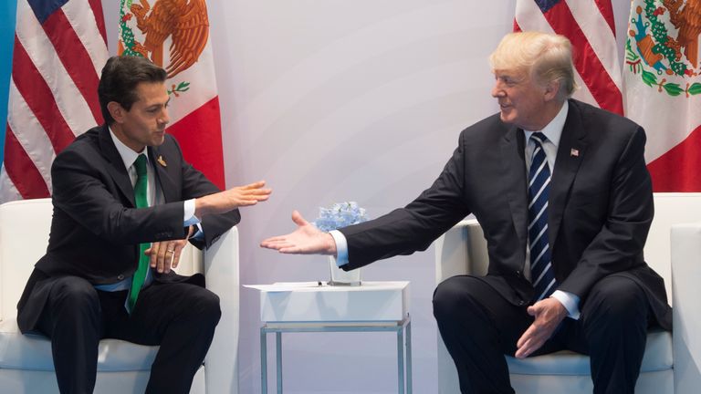 Donald Trump held a meeting with Enrique Pena Nieto on the sidelines of the G20 summit in Germany in July
