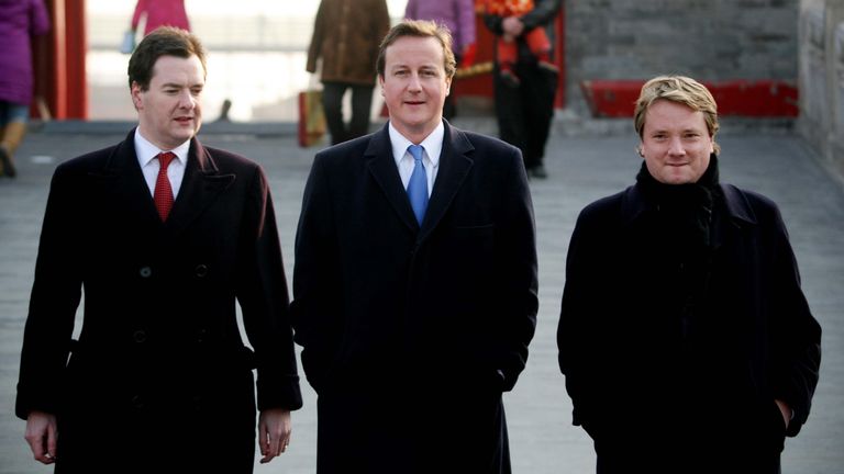 George Osborne, David Cameron and James Chapman