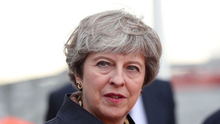Prime Minister Theresa May during a visit to Teesside