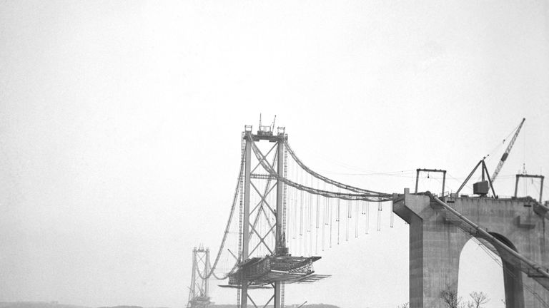 The Forth Road Bridge pictured in 1963
