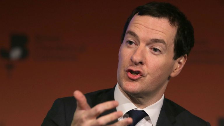 Former British Chancellor of the Exchequer George Osborne speaks at the British Chambers of Commerce conference in London on February 28, 2017