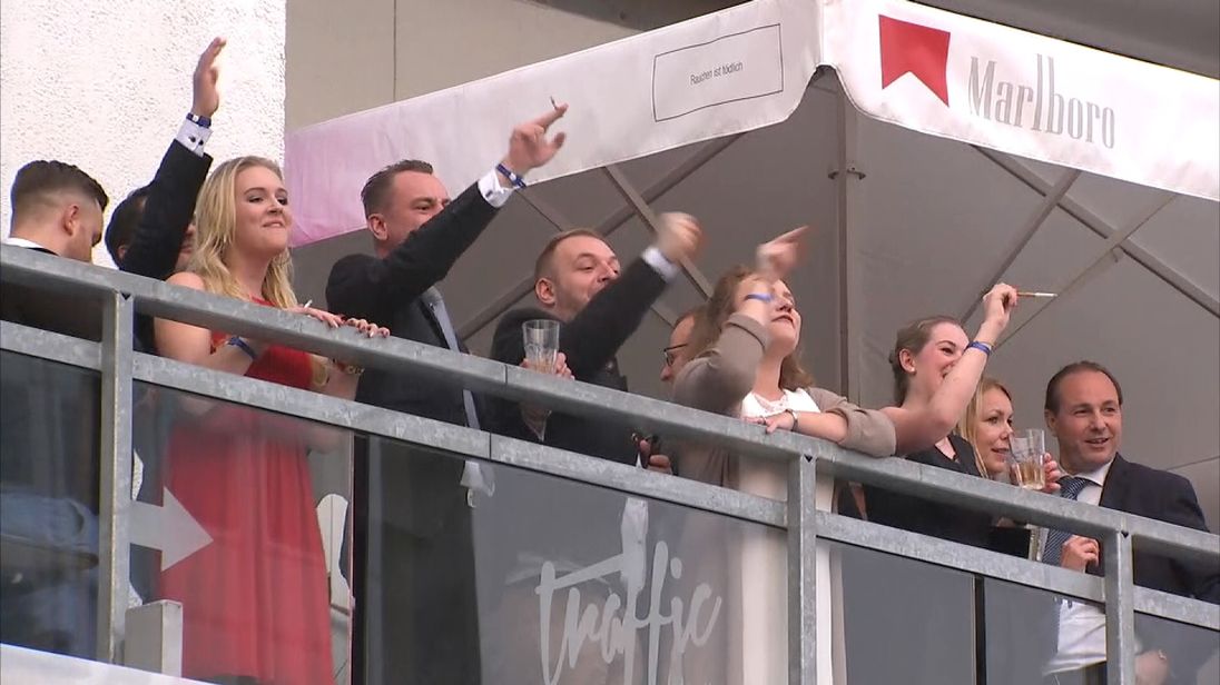 AfD supporters celebrate coming third in the German general election