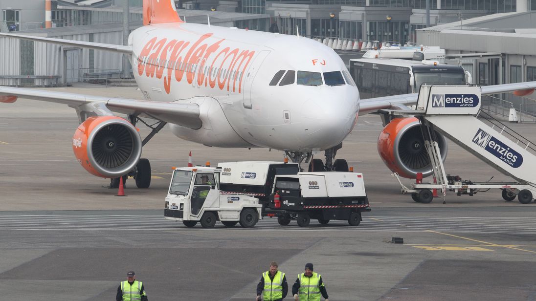 The flight was grounded in Bristol while four passengers were arrested, but continued its destination (File Pic)