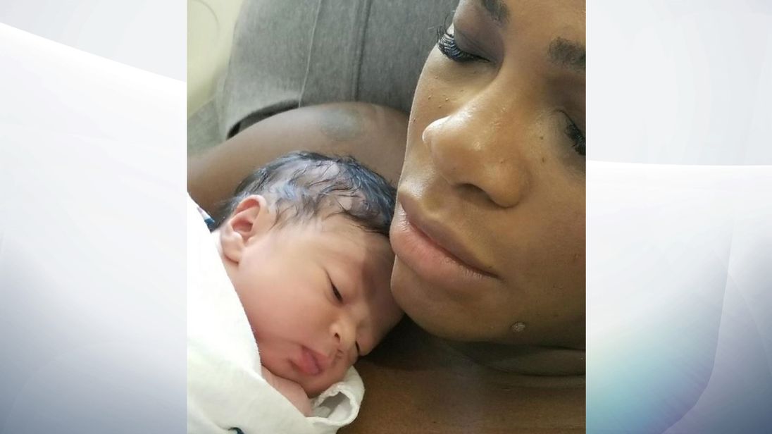 Serena Williams shared a picture of her baby on Instagram. Pic: Instagram/serenawilliams 