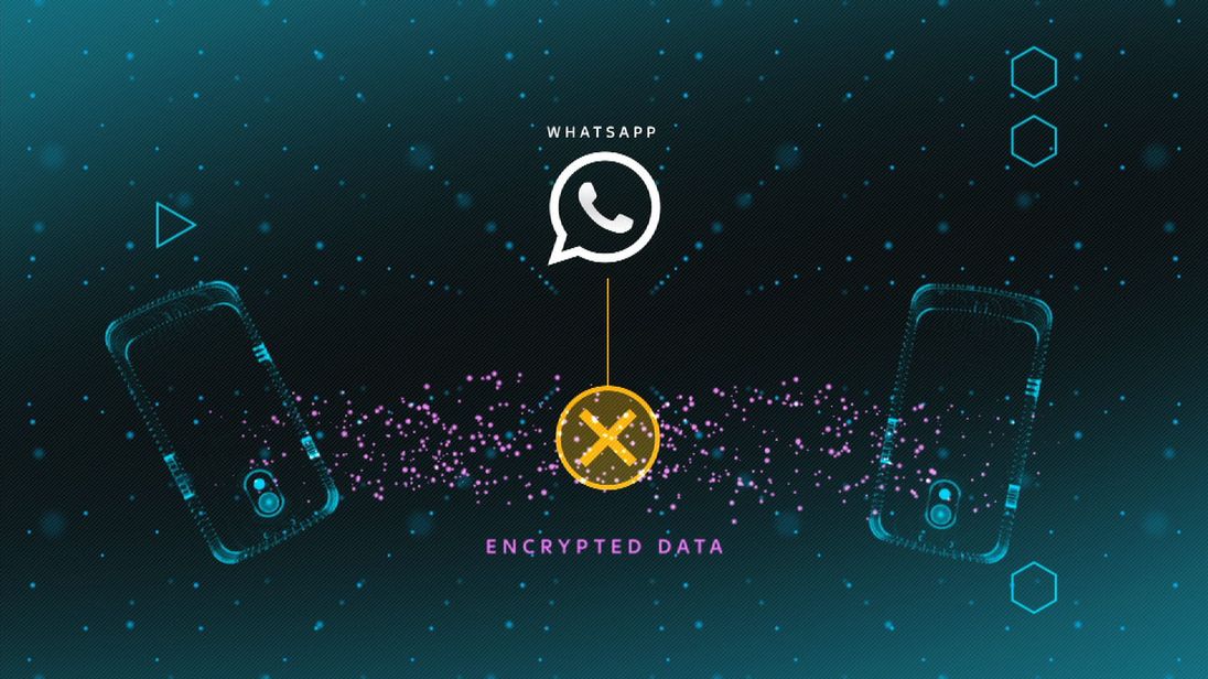 Graphic WhatsApp encryption screen.