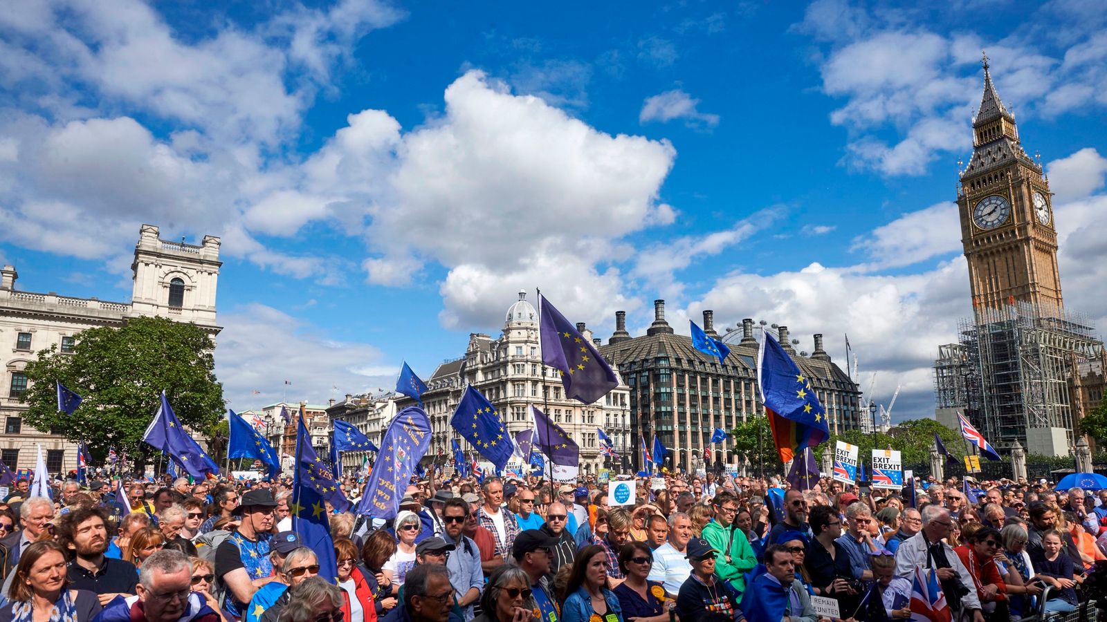 Anti-Brexit marchers demand UK remains in EU | Brexit News | Sky News