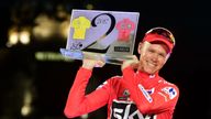 Chris Froome celebrates winning La Vuelta a Espana