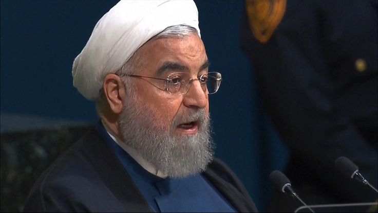 IRANIAN PRESIDENT HASSAN ROUHANI ADDRESSING THE UN.