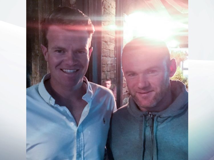 An Instagram photo showing Wayne Rooney, tagged at a bar. The photo was uploaded hours before he was arrested for drink driving. Pic: JackMciver26