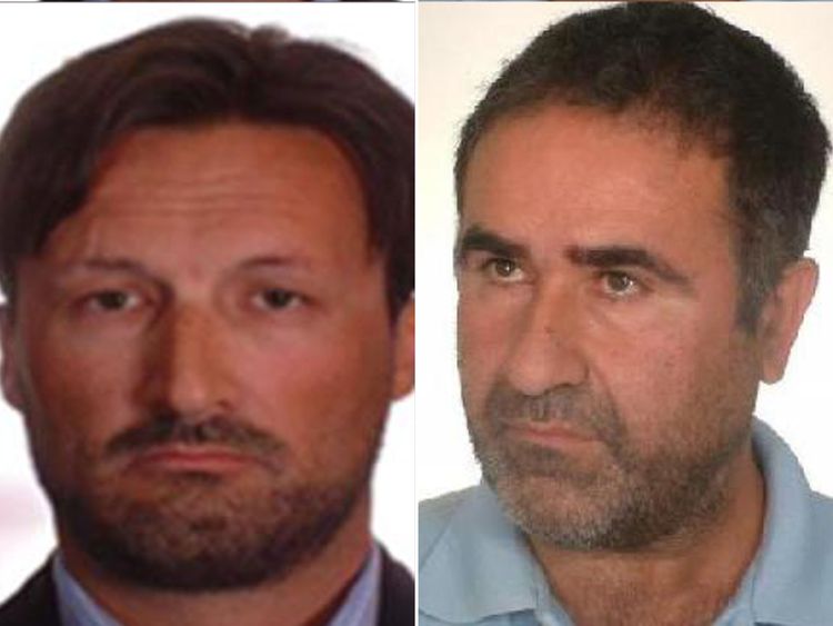 Composite of Mike Acklom and Jose Manuel Costas Estevez who are wanted by police and are believed to be on the run together