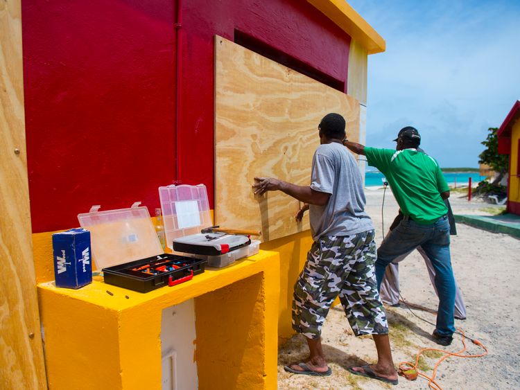 People on the island of Saint-Martin prepare for the coming storm