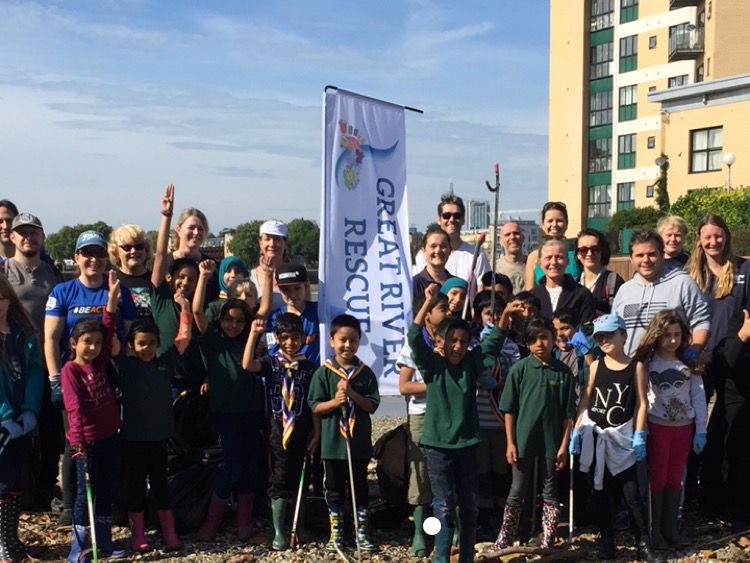 The group cleaned up beaches on the Isle of Dogs