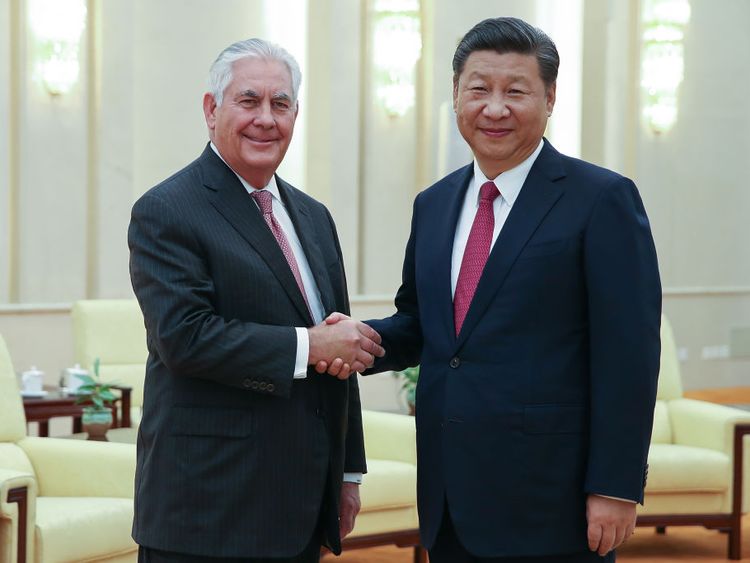 Mr Tillerson said North Korea had come up in talks with Xi Jinping