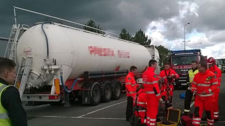 The tanker was packed with people, as well as a containment of  plastic pellets