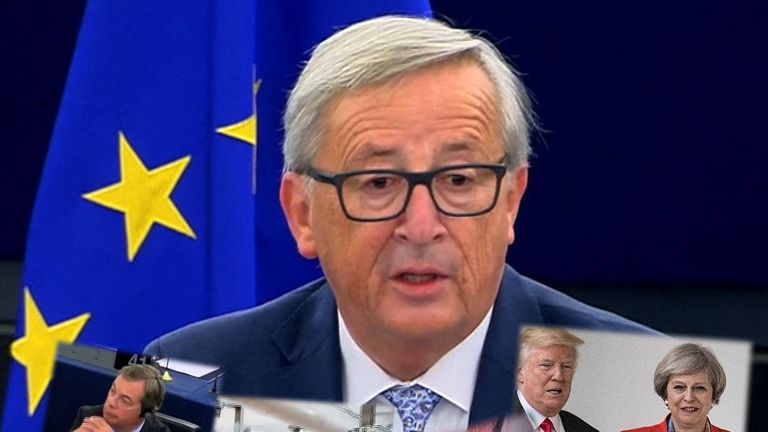 Jean-Claude Juncker gives the 2017 State of the Union address for the EU