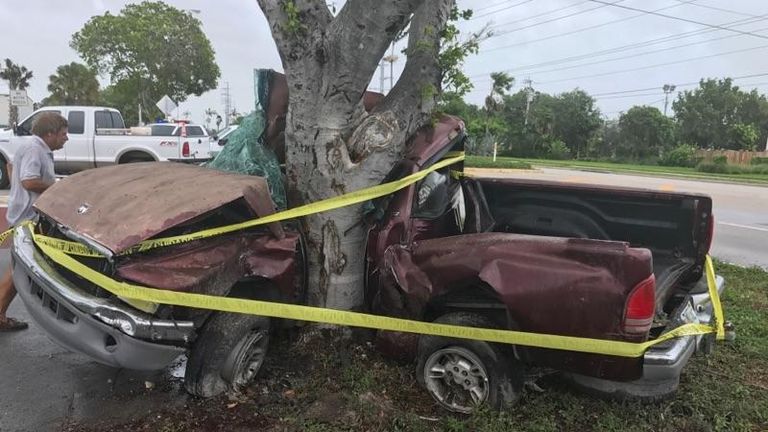 One man died in a truck crash as Irma approached. Pic: Monroe County Sheriff&#39;s Office