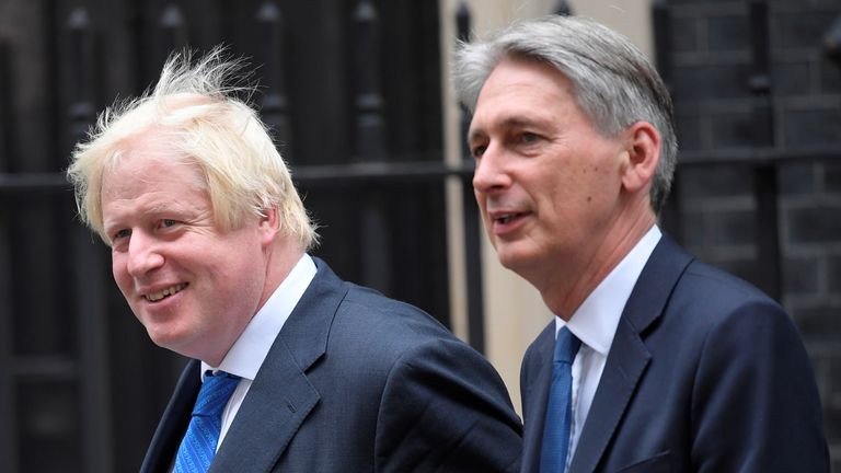 Boris Johnson and Philip Hammond walked out together smiling