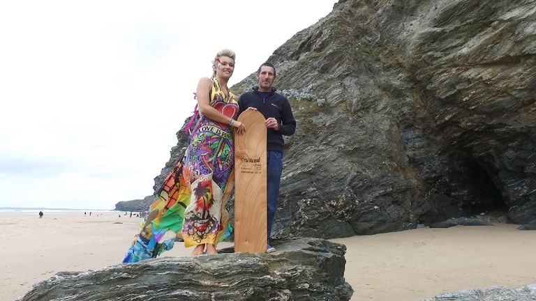 Former pro surfer Emma Adams modelled the dress