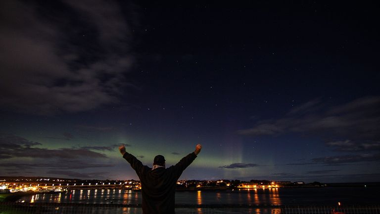 The lights seen from Berwick upon Tweed. Pic: Danny Spring