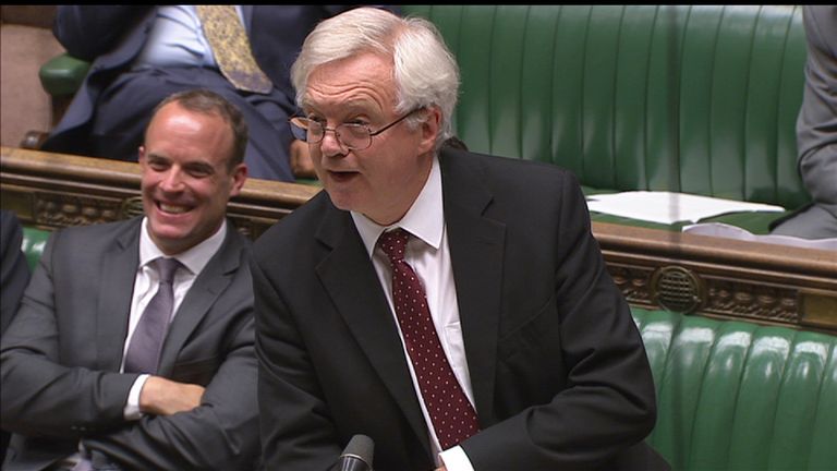David Davis updates the House of Commons on Brexit negotiations progress