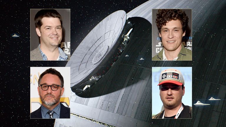 (Clockwise from top left) Chris Miller, Phil Lord, Josh Trank, and  Colin Trevorrow