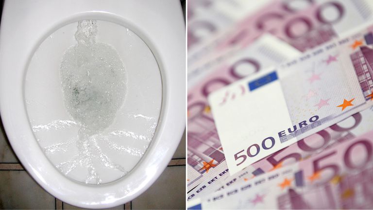 Euros and a toilet