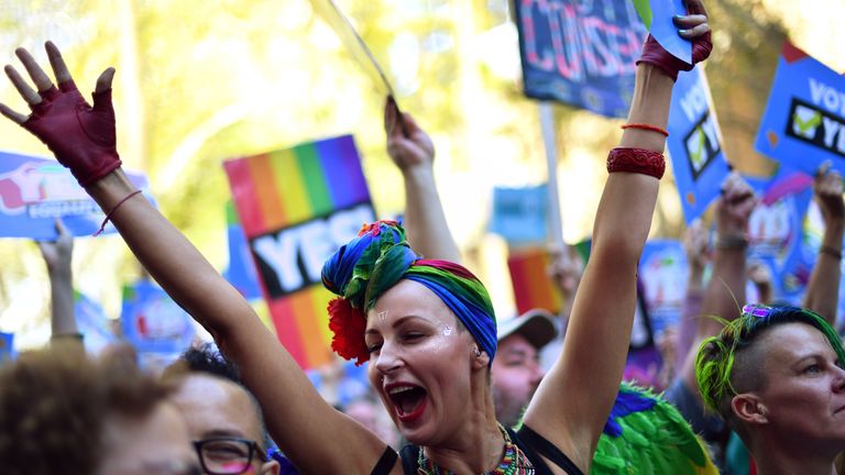 Some 20,000 protesters took to the streets in favour of changing the law on Sunday