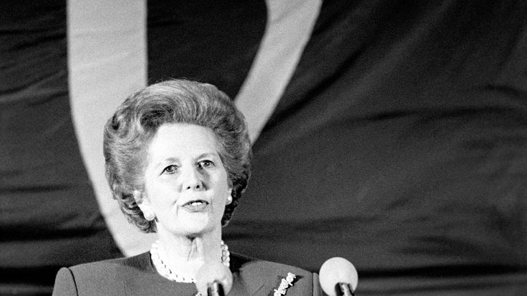 Margaret Thatcher delivers a speech to the College of Europe in Bruges in 1988