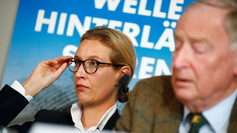 Co-lead AFD candidates Alexander Gauland and Alice Weidel