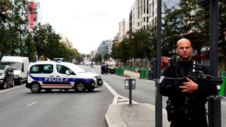 Bomb-making components were found at a flat in the suburb of Villejuif