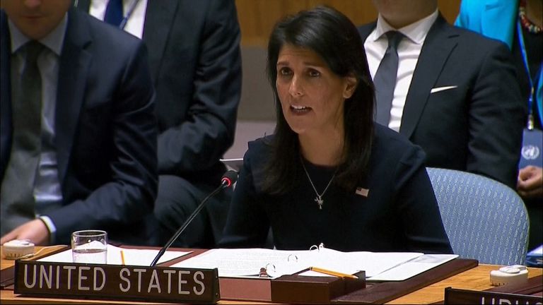 The US Ambassador to the U.N, Nikki Haley, said North Korea was "begging for war" 