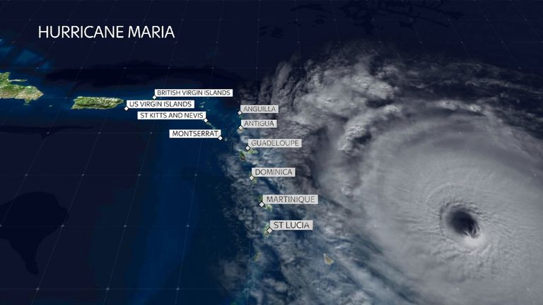 Hurricane Maria and the islands in its path