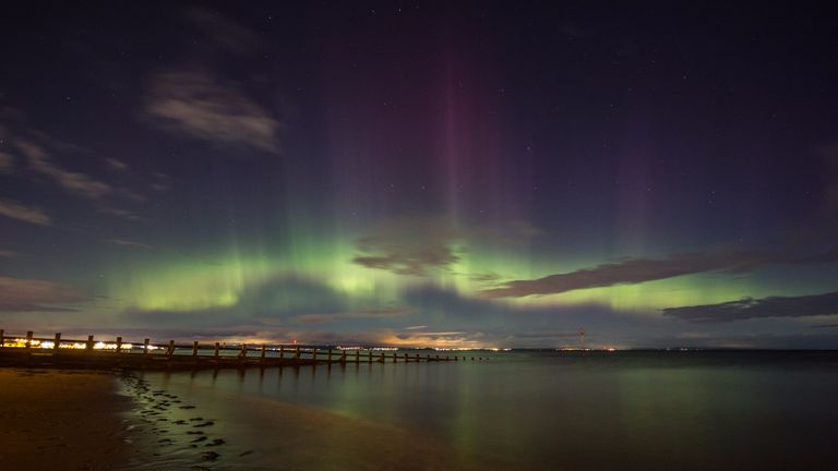 The Northern Lights seen from Portobello Beach in Edinburgh. Pic: Created Eye Photos