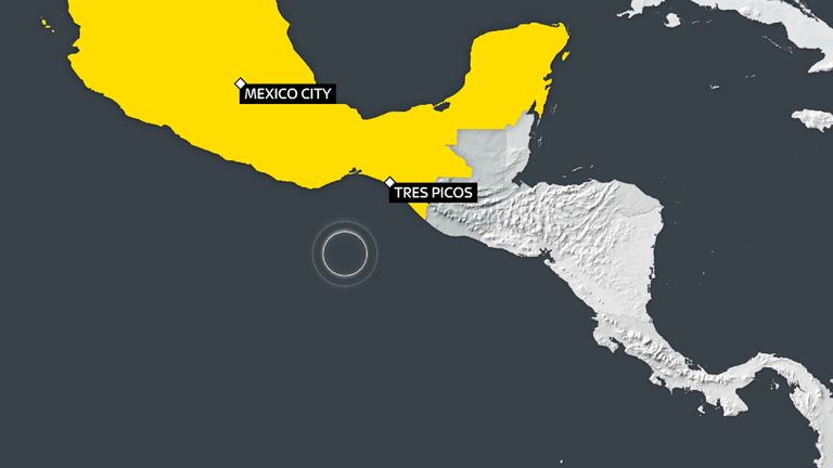 The quake struck off Mexico&#39;s southern coast