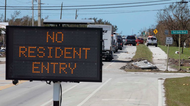 Local residents try to enter areas of the Florida Keys