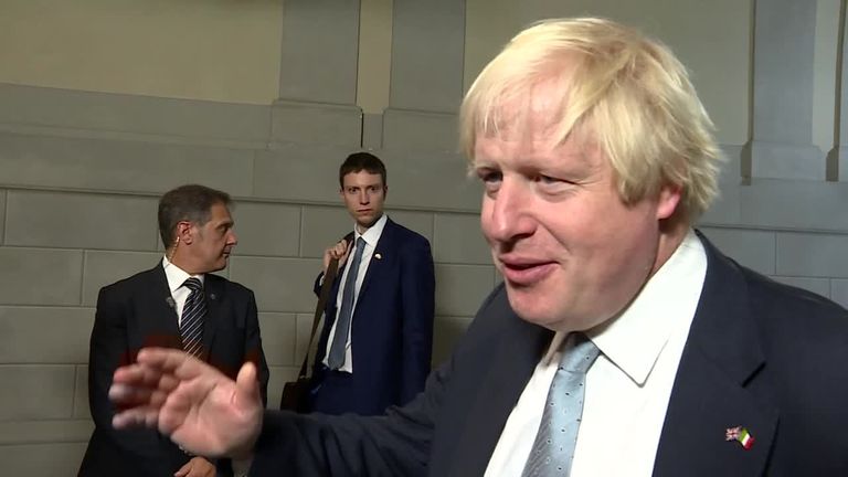 Boris Johnson talks to Sky News after Theresa May&#39;s key Brexit speech