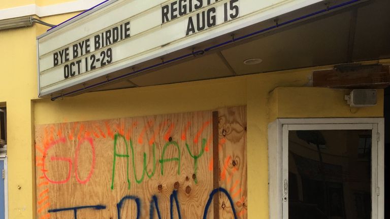 Residents leave a message for Hurricane Irma as it approaches Florida