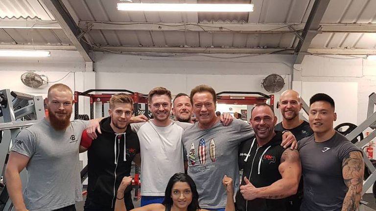 Arnold Schwarzenegger Pumps Iron At Yorkshire Gym Uk News Sky News