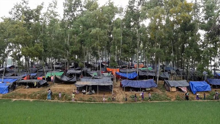 A massive refugee camp has been set up that is getting larger