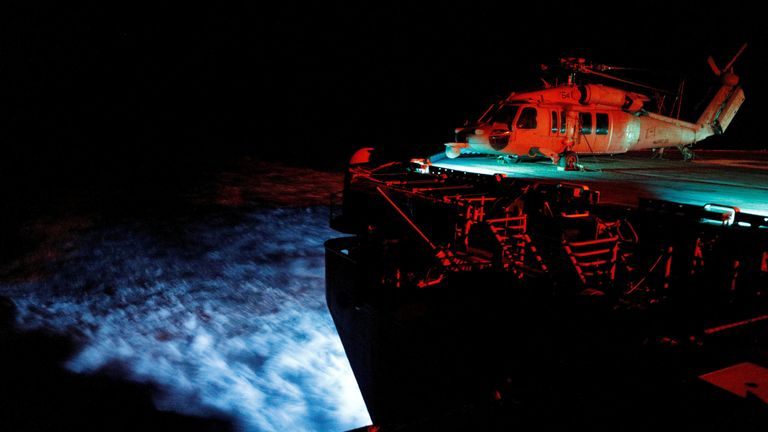 USS Kearsarge motors at top speed towards islands impacted by Hurricane Maria, in the Caribbean Sea 