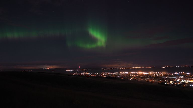 Northern Lights seen over Edinburgh. Pic: Mike Walters