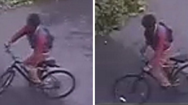 CCTV shows a man wanted for questioning after 14-year-old girl was raped
