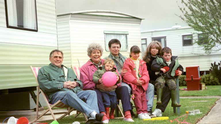 (from the left) Bill Tarmey, Liz Dawn, Daryl Edwards, Sean Wilson, Helen Worth, Lyndsay King and Thomas Ormson
