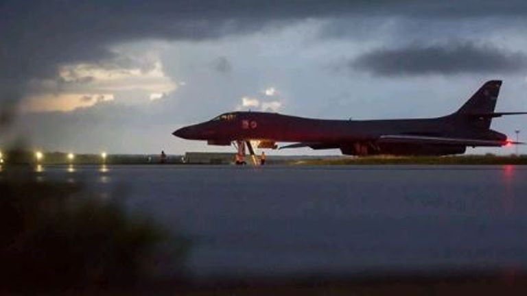  A B-1B Lancer that flew over north of the Demilitarized Zone (DMZ)