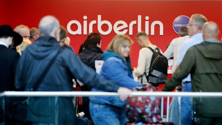 The disruption at Air Berlin was hitting both its European and international services