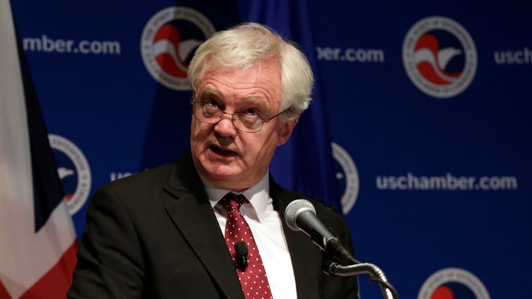 David Davis delivers remarks at the Chamber of Commerce d
