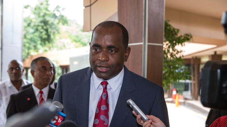 Prime Minister of the Dominica Roosevelt Skerrit is seen before a meeting with Chinese President Xi Jinping in Port of Spain on June 2, 2013. AFP PHOTO/Frederic Dubray / AFP / - (Photo credit should read -/AFP/Getty Images)
