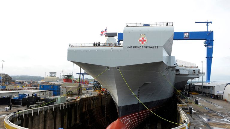 The HMS Prince of Wales under construction