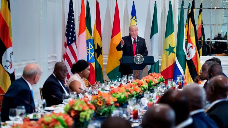 Trump addresses African leaders at a UN working lunch