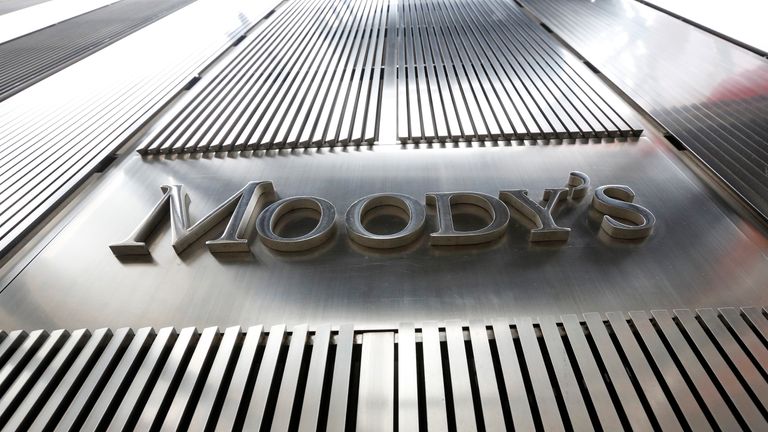 A Moody&#39;s sign is displayed on 7 World Trade Center, the company&#39;s corporate headquarters in New York, February 6, 2013